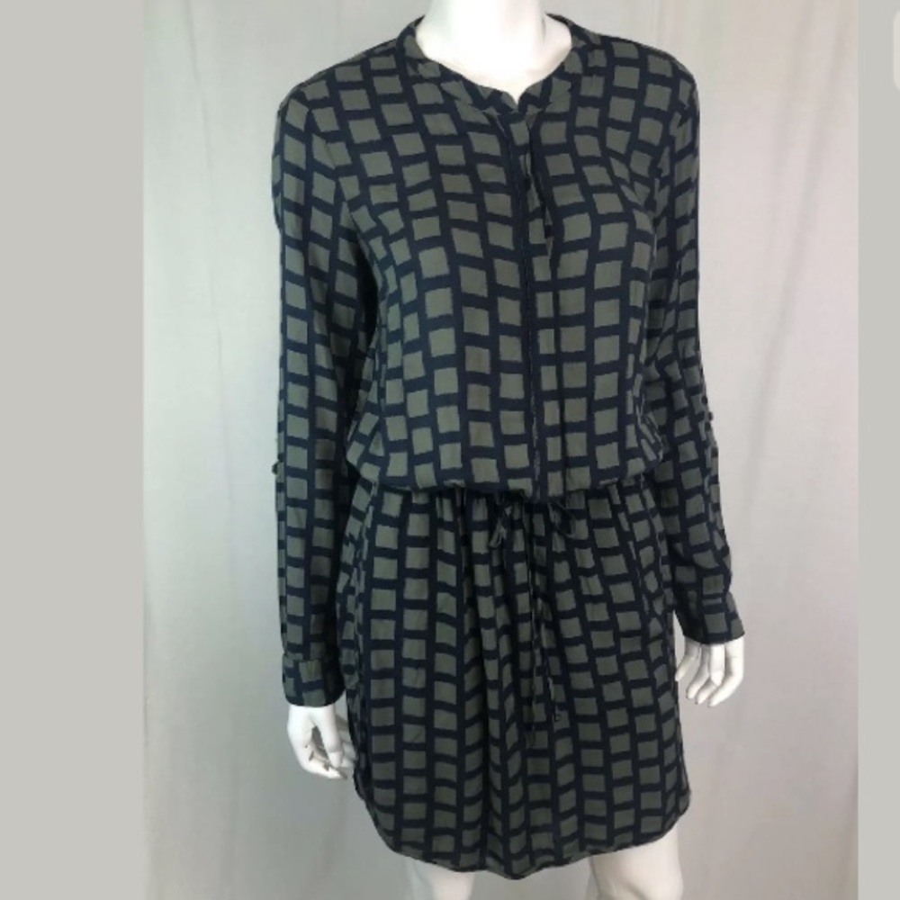 Splendid Button Drawstring Shirt Roll Sleeve Dress - image 7